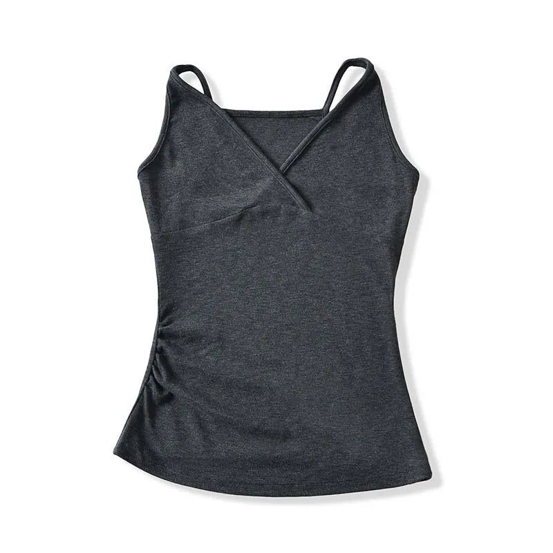 Cross-Neck Slim Sleeveless Top