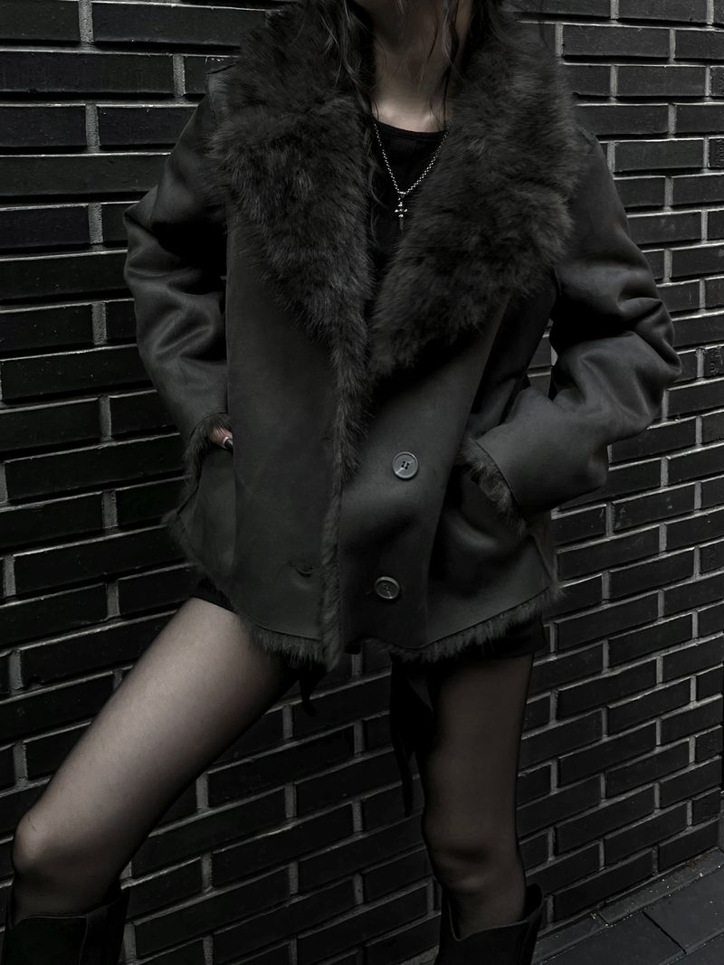 reversible fur mustang jacket (2color)