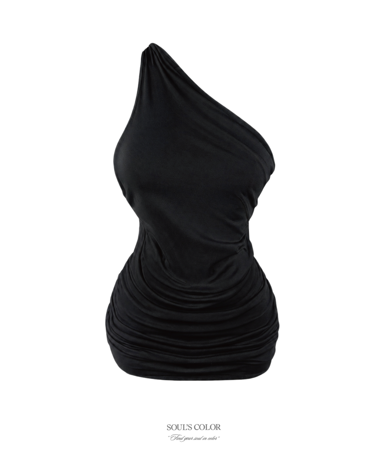 Livia Drape Halter Mini Dress (2color) 