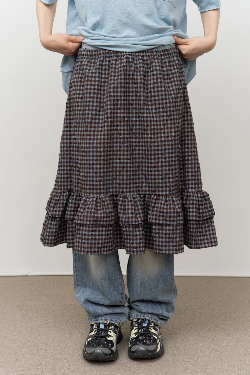 (W) Mus Checked Skirt