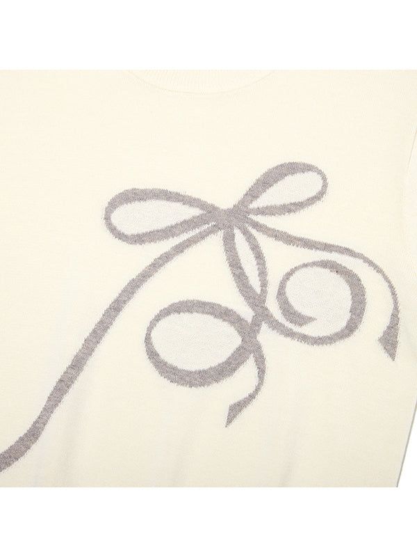 KIRSH PLAIN RIBBON CHERRY SUMMER KNIT - IVORY