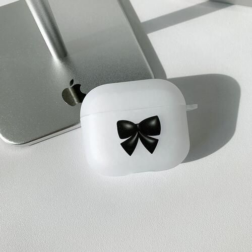 3D Black Ribbon AirPods Case