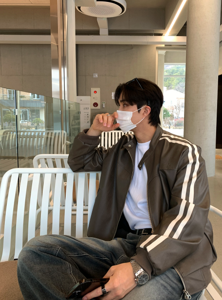 LOOKPLE（ルックプル）の「 Mirei Two-Way Double Line Biker Leather Jacket（Jackets/Outerwear）」