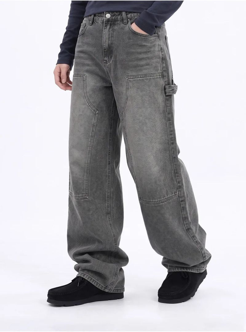 BTB : CURVE PANEL JEANS [DEEP GRAY CORE]