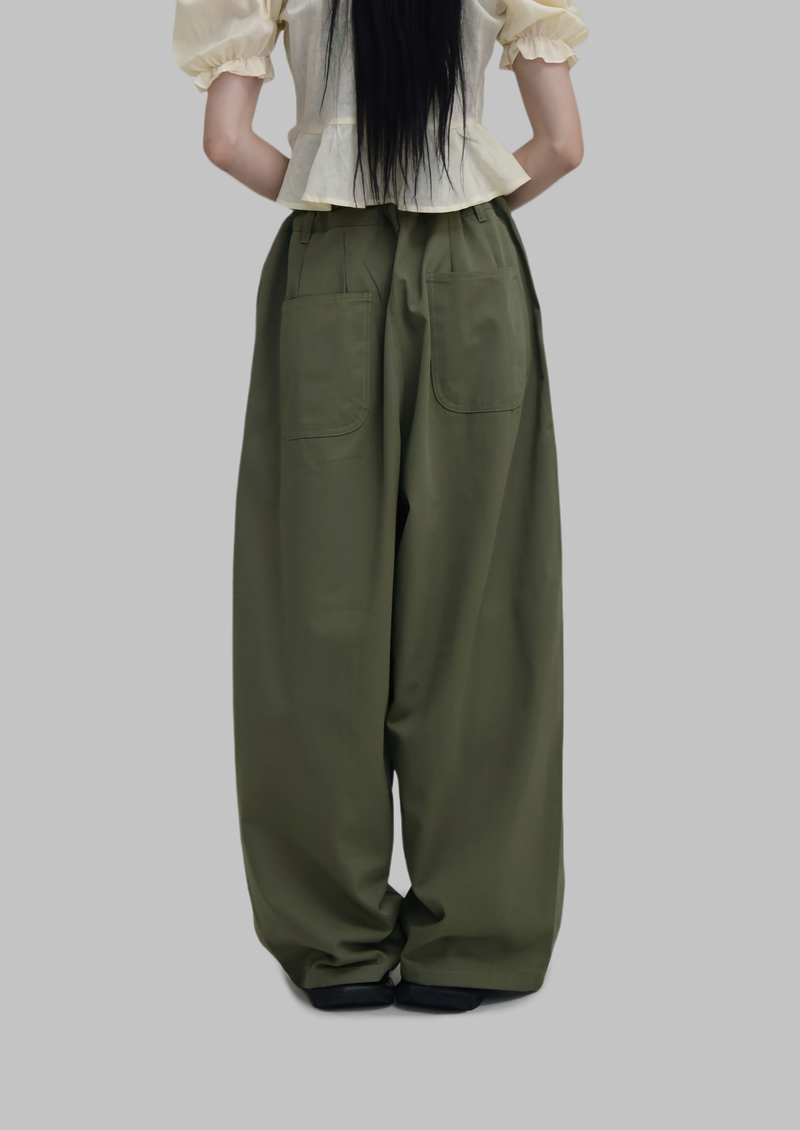 (UNISEX)Paneled Oversized Cargo Pants