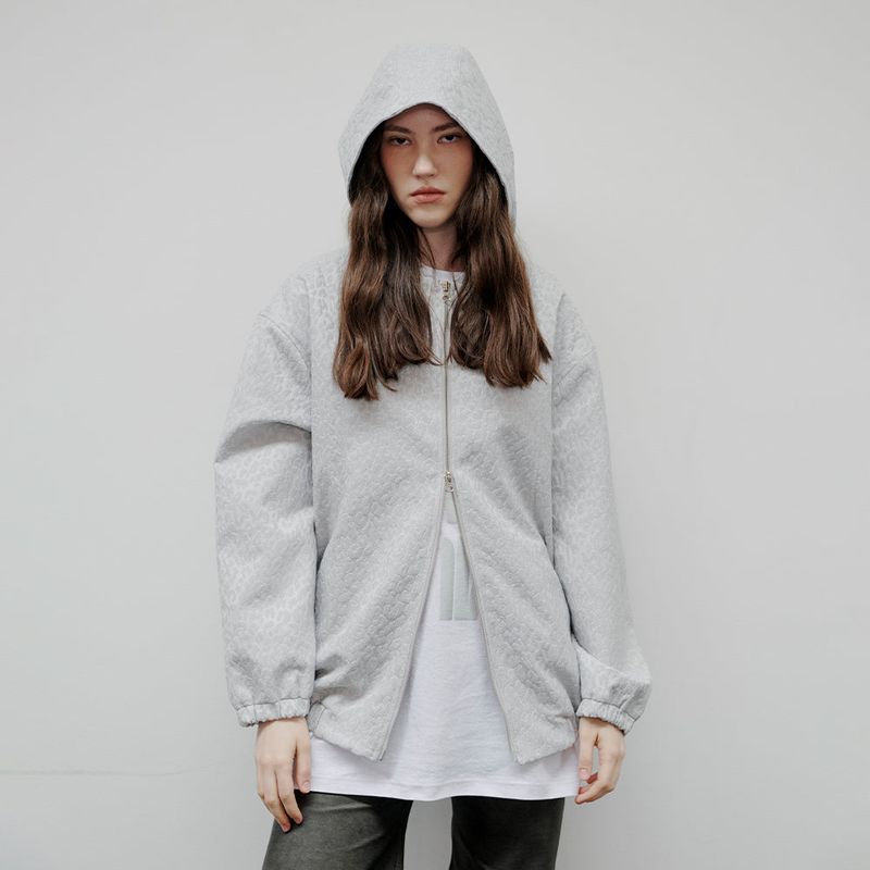 [Unisex] Hoodie Leopard Jumper Grey