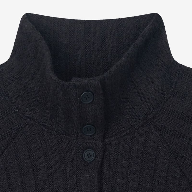 High-Neck Cardigan Black