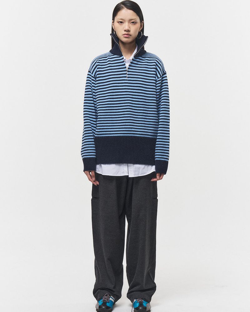Bluesf woolen wide slacks