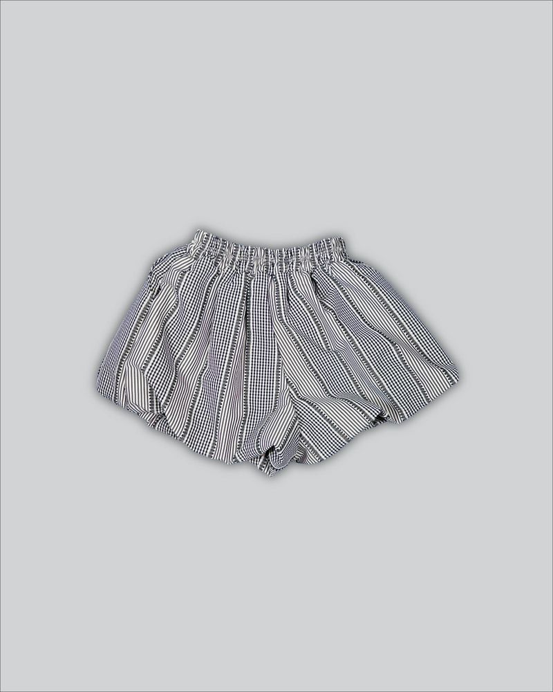 MULTI PATTERN BALLOON PANTS BLACK (SHORT FIT)