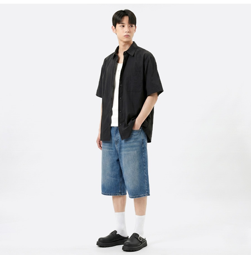 Overfit CN Pocket Short Sleeve Shirt Black