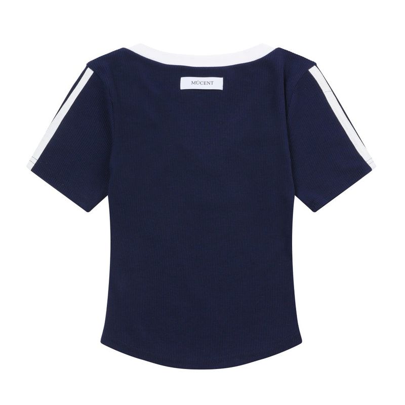 BINDING TRACK LINE HALF SLEEVE T (3COLOR)