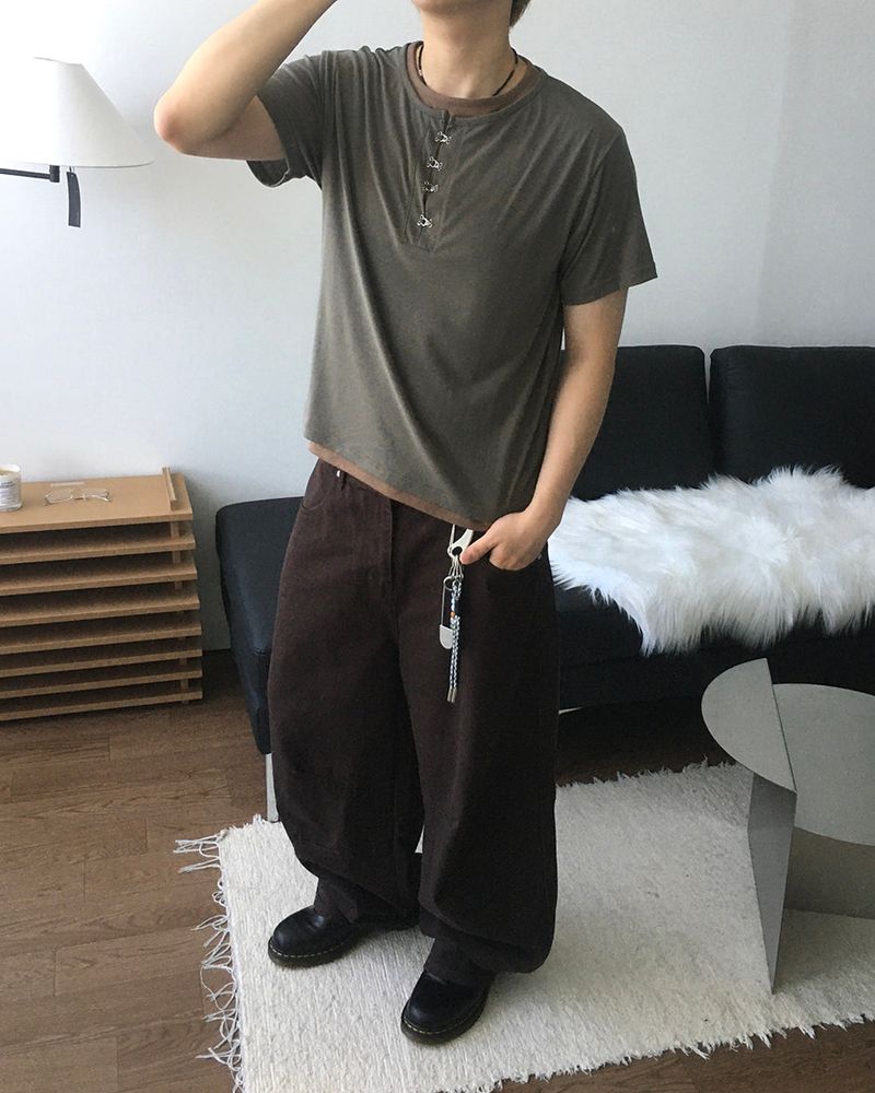 Clo Layered Buckle Short Sleeve T