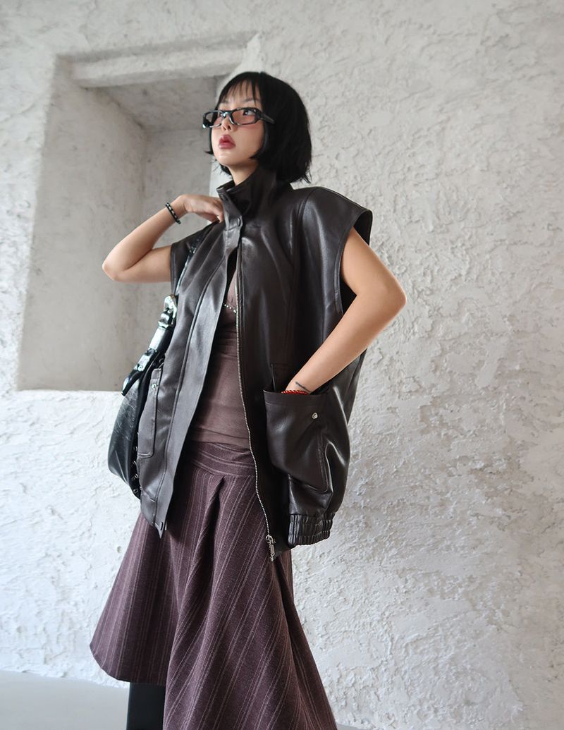 Cubic Halterneck Long Sleeveless