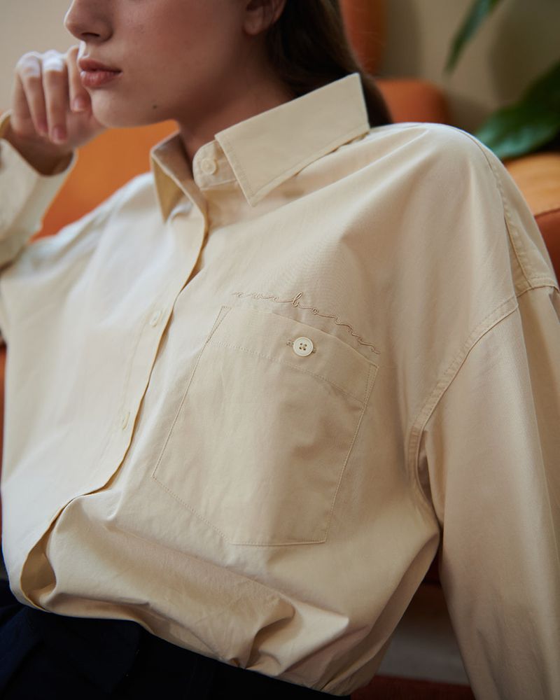 LOGO POPLIN SHIRT [IVORY]