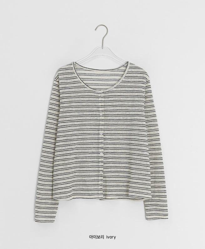 Vianne Stripe Sleeveless Cardigan Set