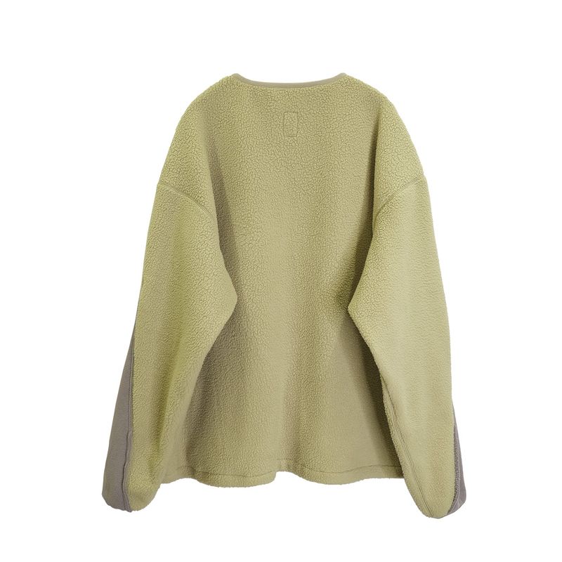 Double Face Fleece Cardigan / Olive Beige