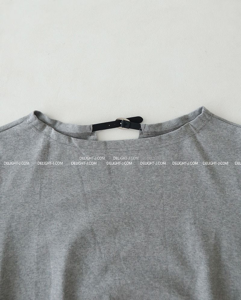 Buckle backless off-shoulder sweatshirt
