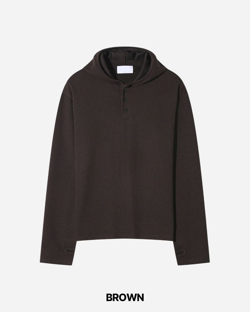 Polz Rib Henley Hoodie