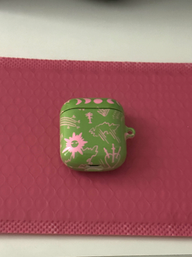 green pattern airpod case