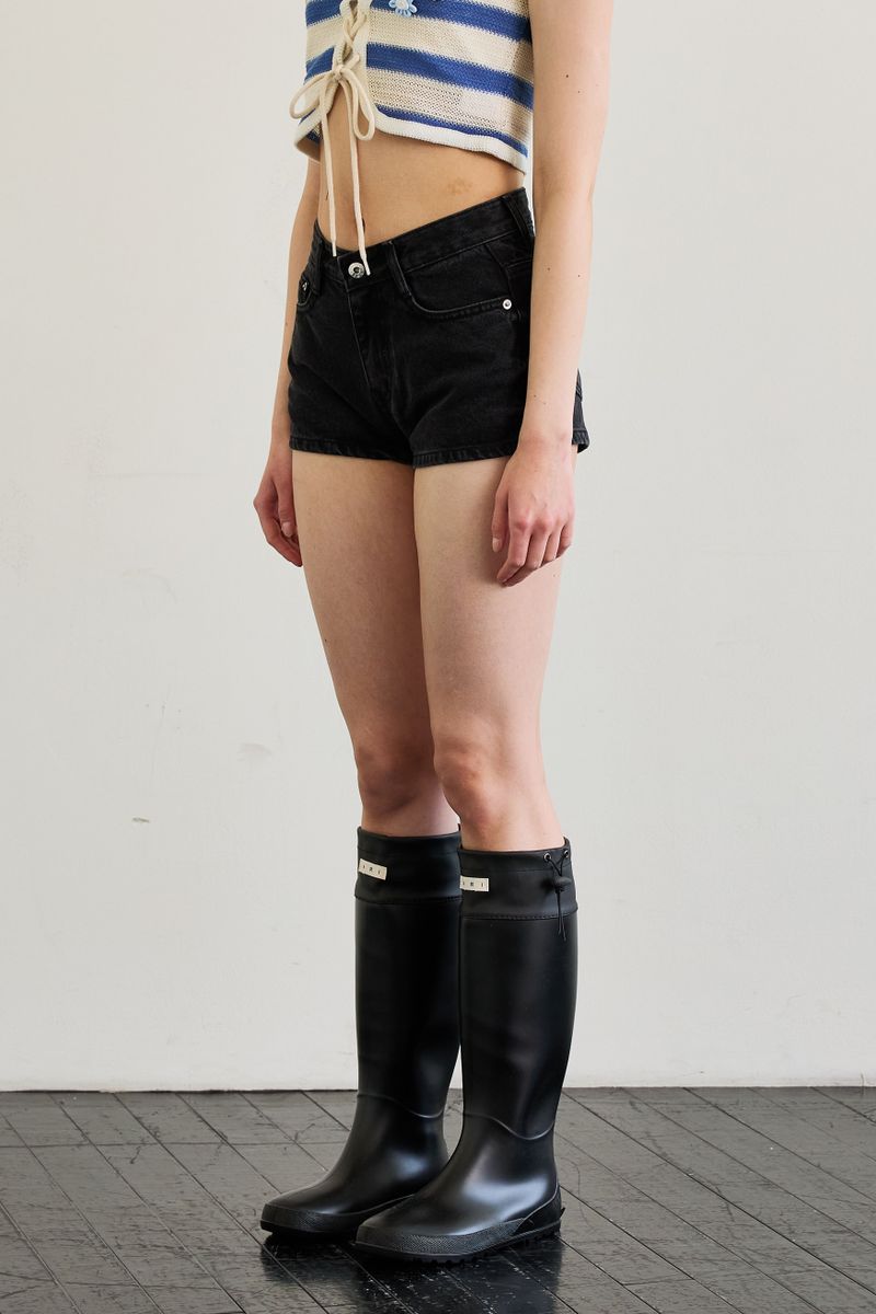 PEPPY MICRO DENIM SHORTS / BLACK