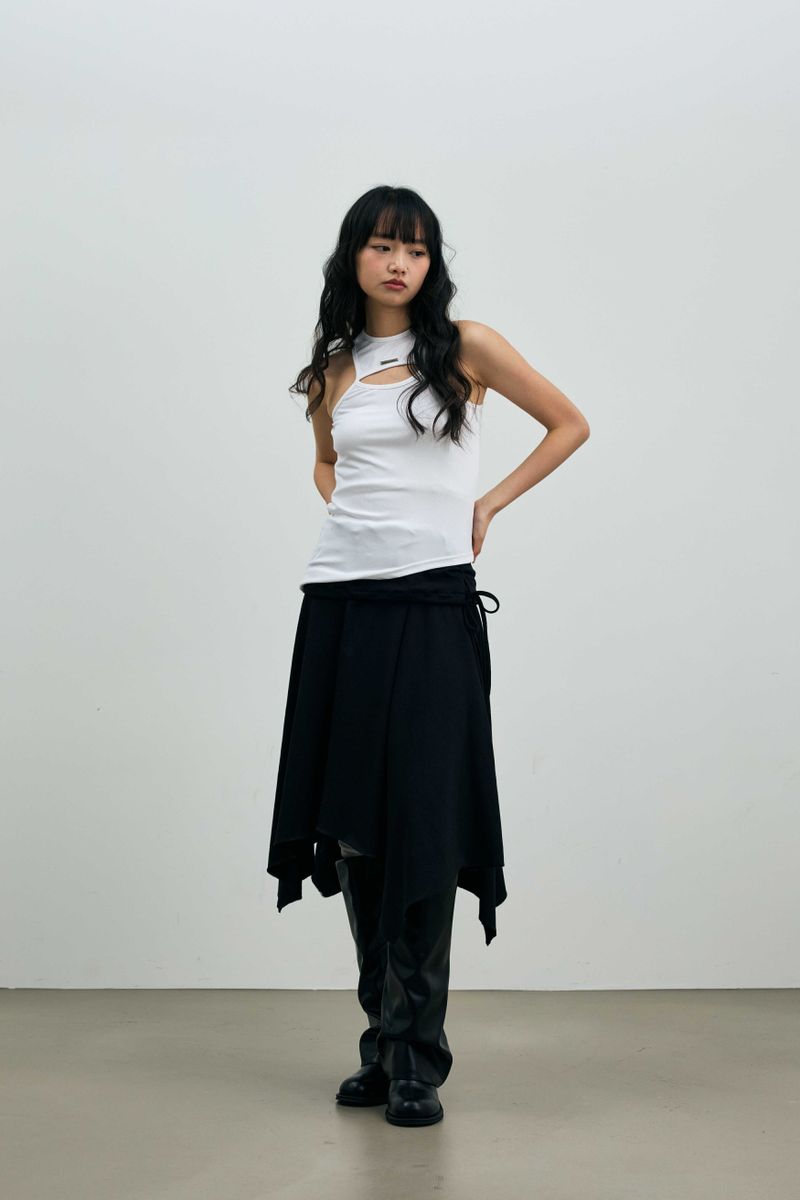 SILENT MIRAGE SWEAT SKIRT / BLACK