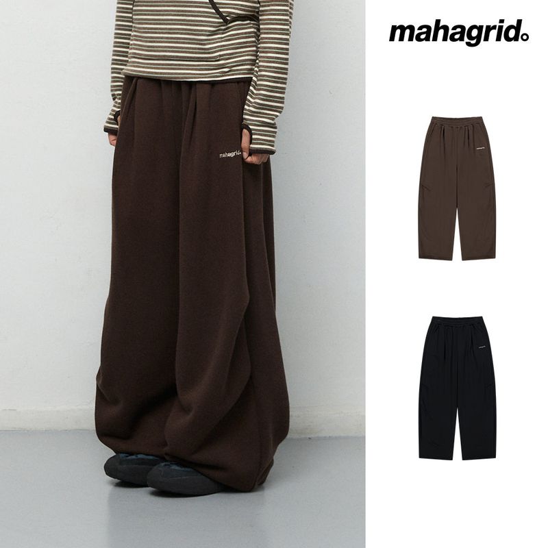 TWO-TUCK WIDE SWEAT PANTS_BROWN