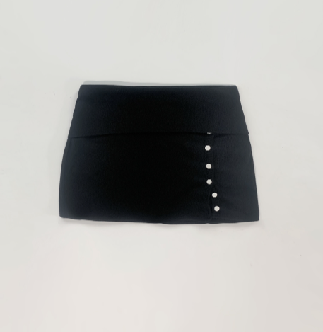 skirly button low-waist skirt (black)