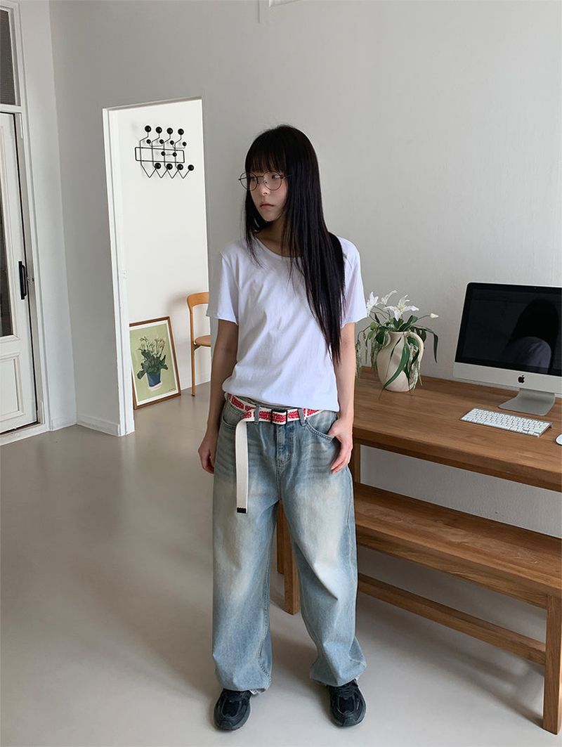 SILKET U-NECK TEE (3C)