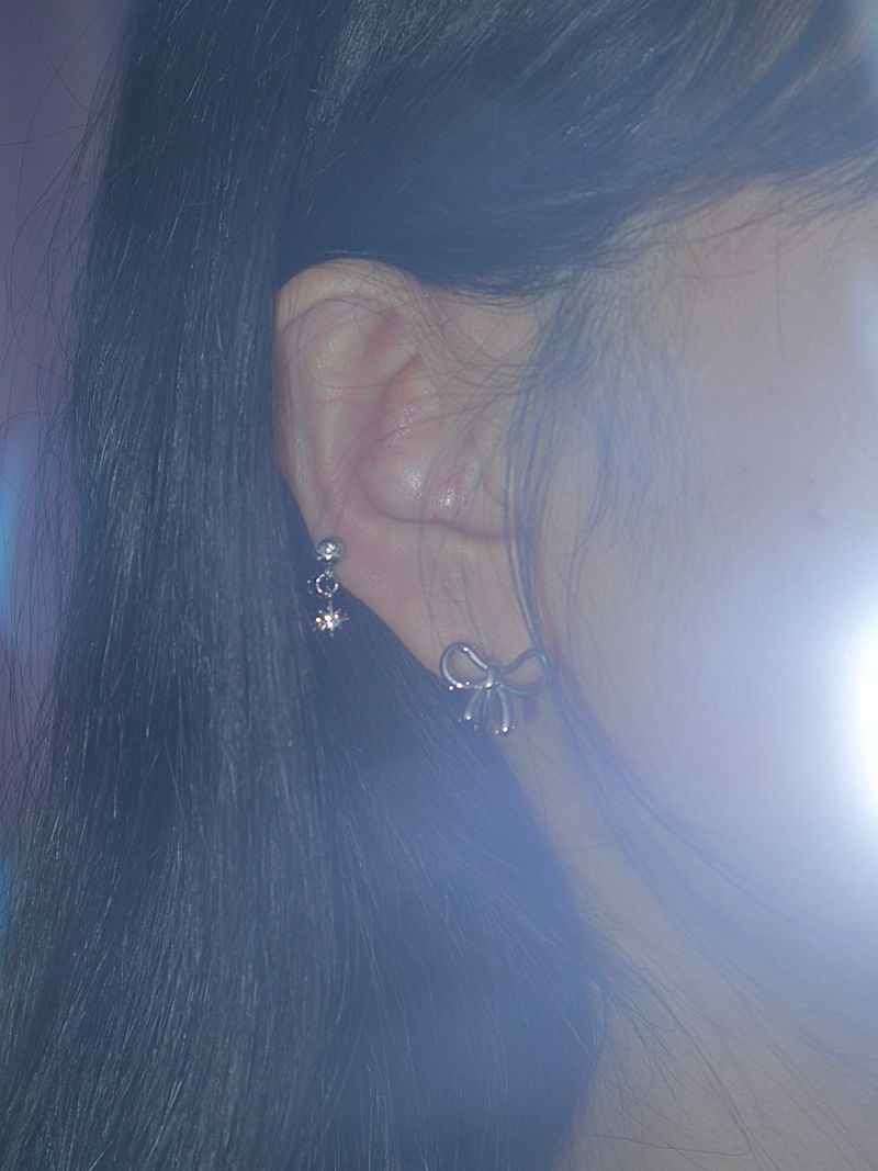 All surgical steel ribbon ring earrings