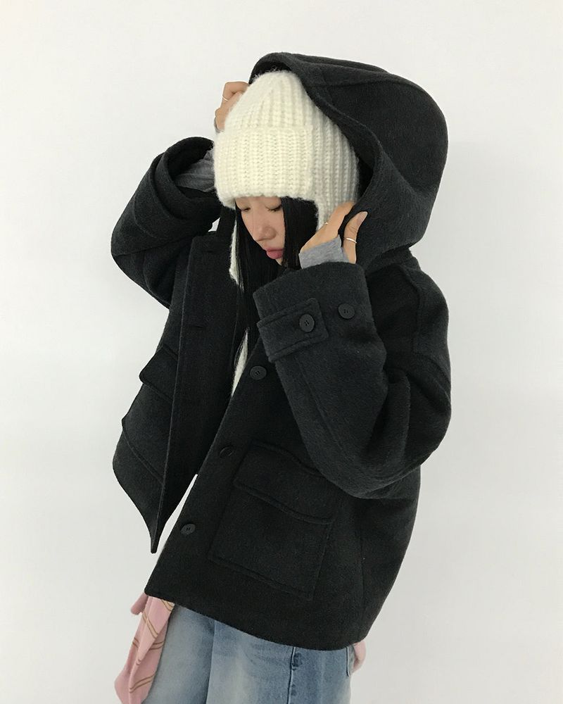 [ORIGINAL] CHILD HOOD WOOL SHORT COAT