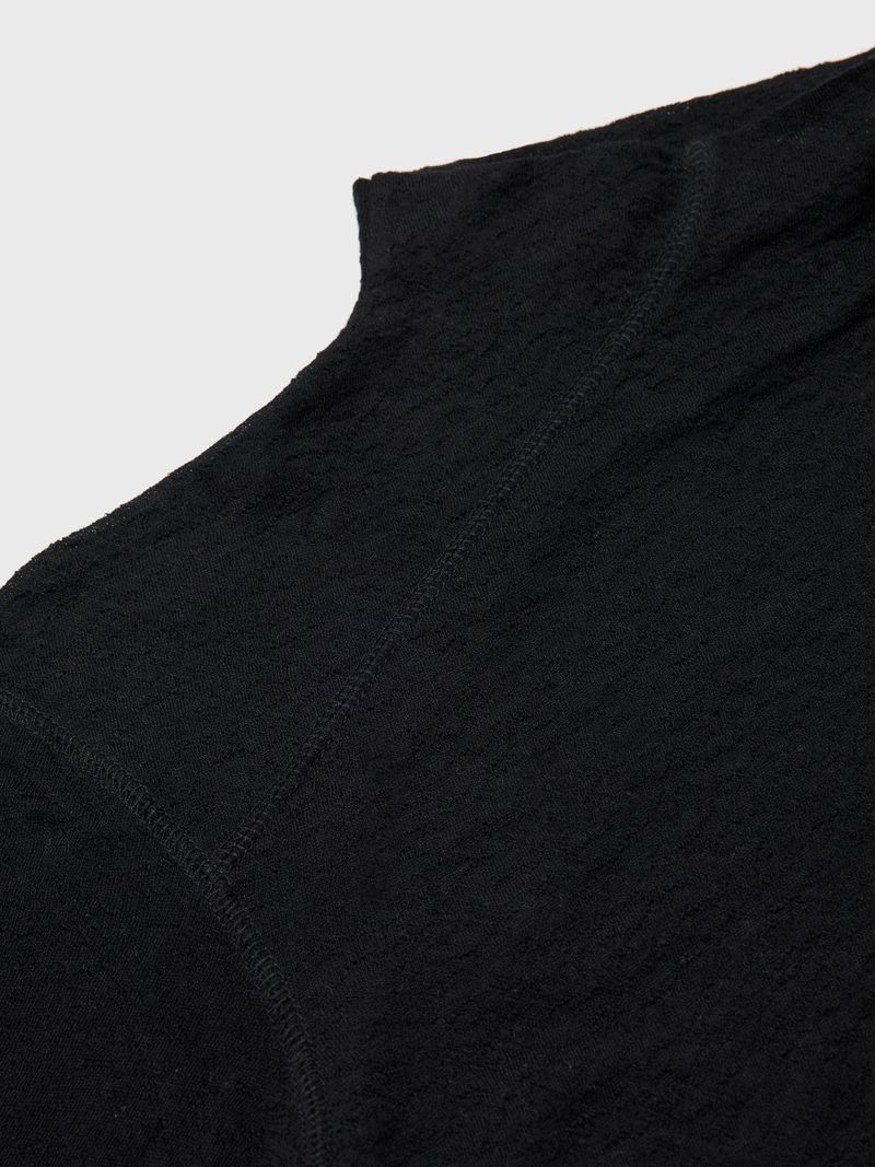 Unbalanced Stitch Turtleneck Tee Black