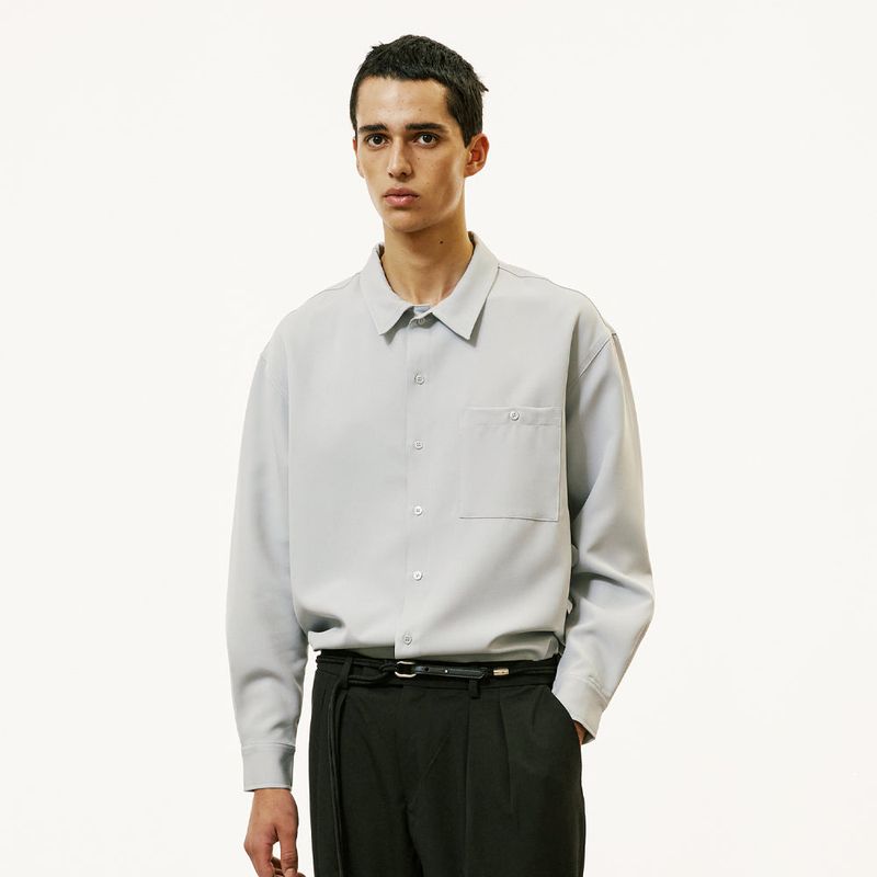 S SY(エスエスワイ)の「2way open collar drapery shirt blue(Tops)」