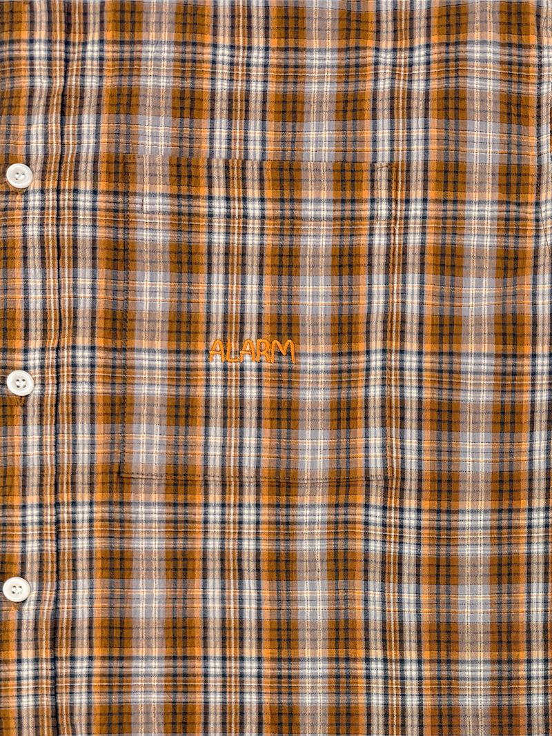 Alarm Crinkle Check Shirts - Orange