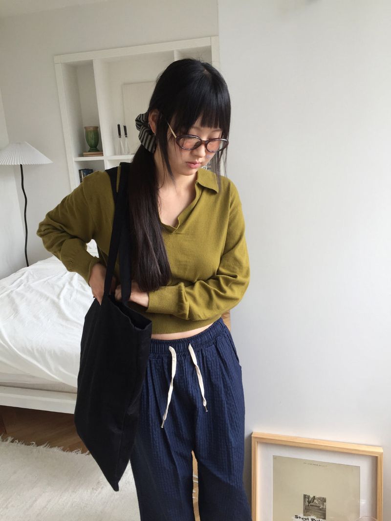 Ellen Open Collar Crop Knit (4c)