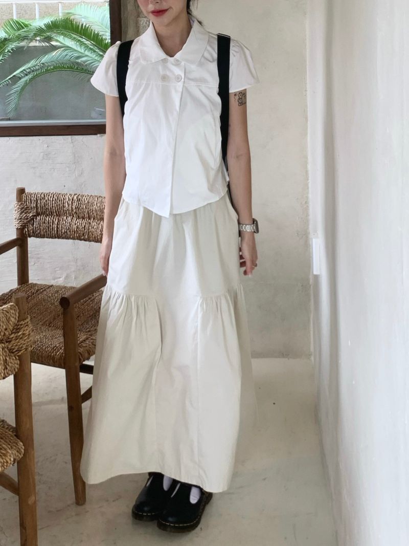 Moment button collar blouse (2c)