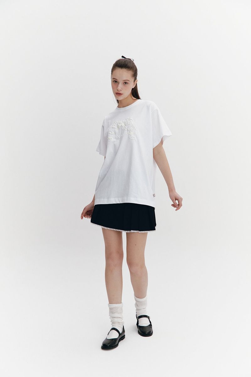 Ribbon Boxy T White