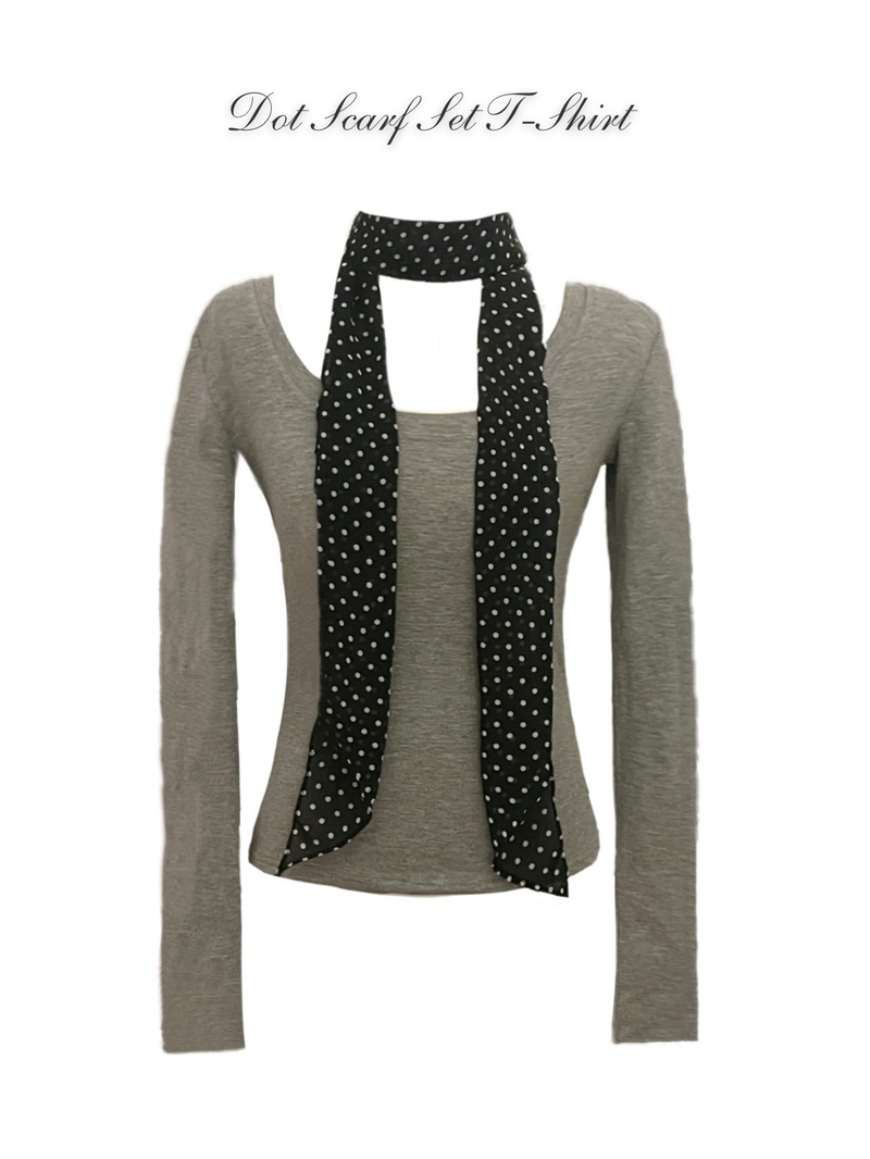 Dot Scarf Set T-Shirt (2colors)