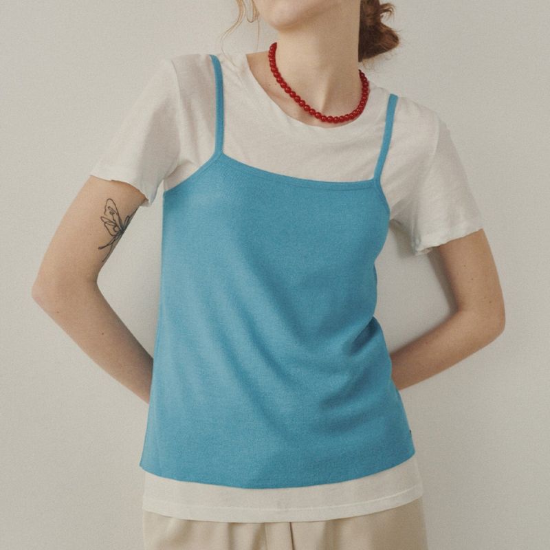Melly&Rose（メリーアンドローズ）の「Essential Linen Knit Sleeveless Top（Tops）」