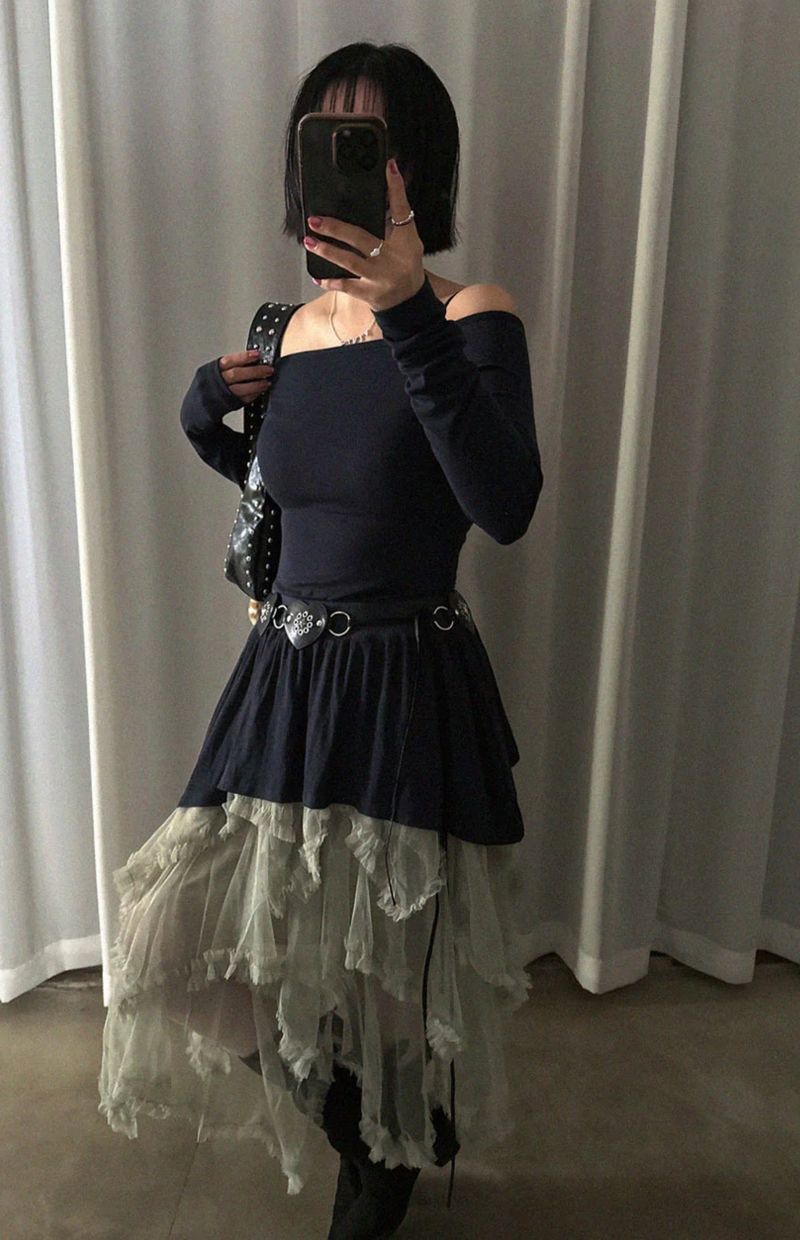 BUDDY FRILL CAN CAN UNBALANCE SKIRT (3COLORS!)
