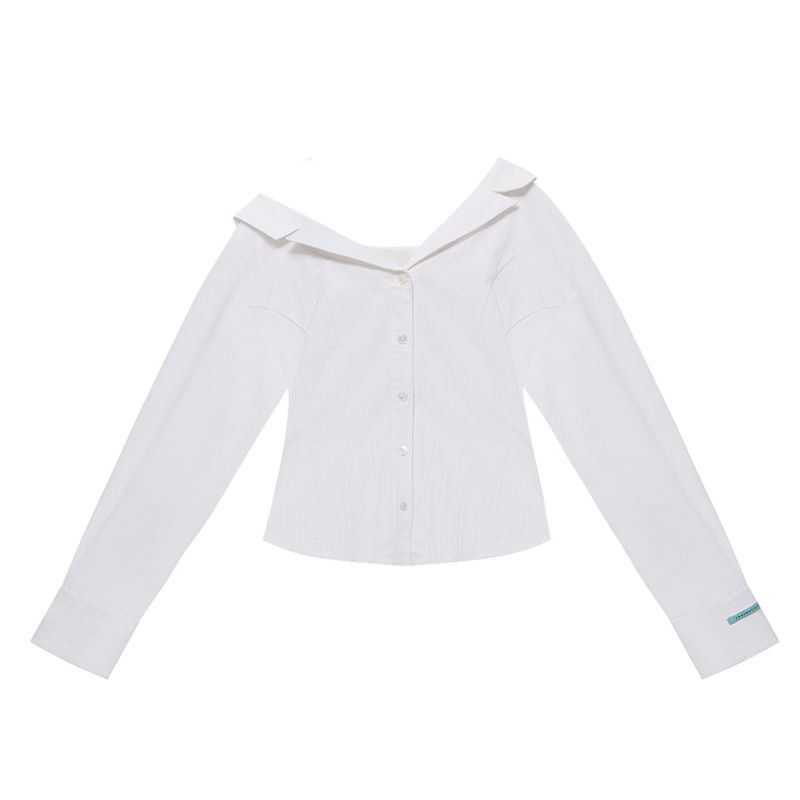 Slim-fit one-shoulder shirt