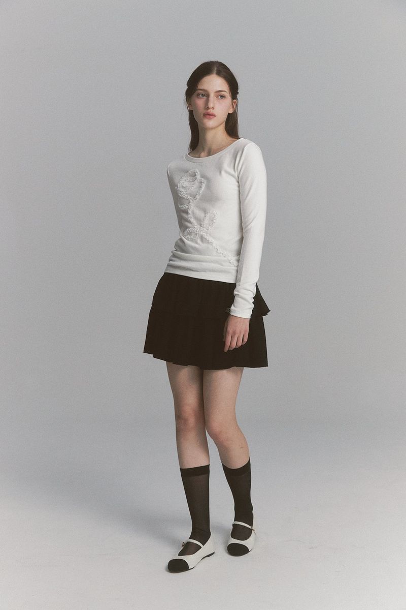 Lace Rose Long Sleeve Ivory