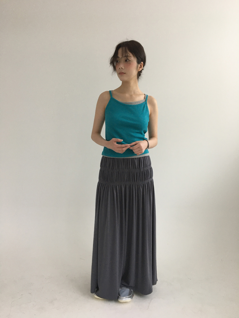 Sor Shirred Long Skirt (4color)