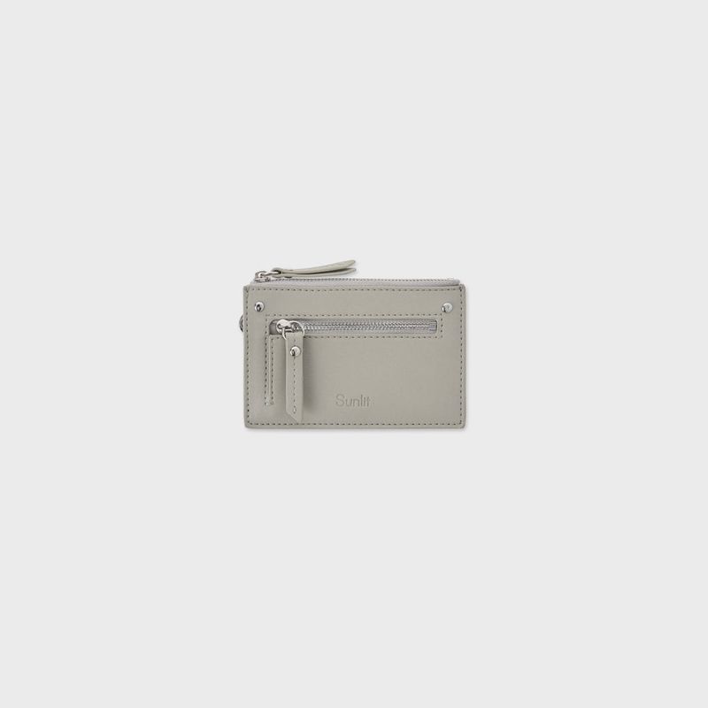 Fabric 2 Pocket Flat Cross Bag Set (Light Khaki)