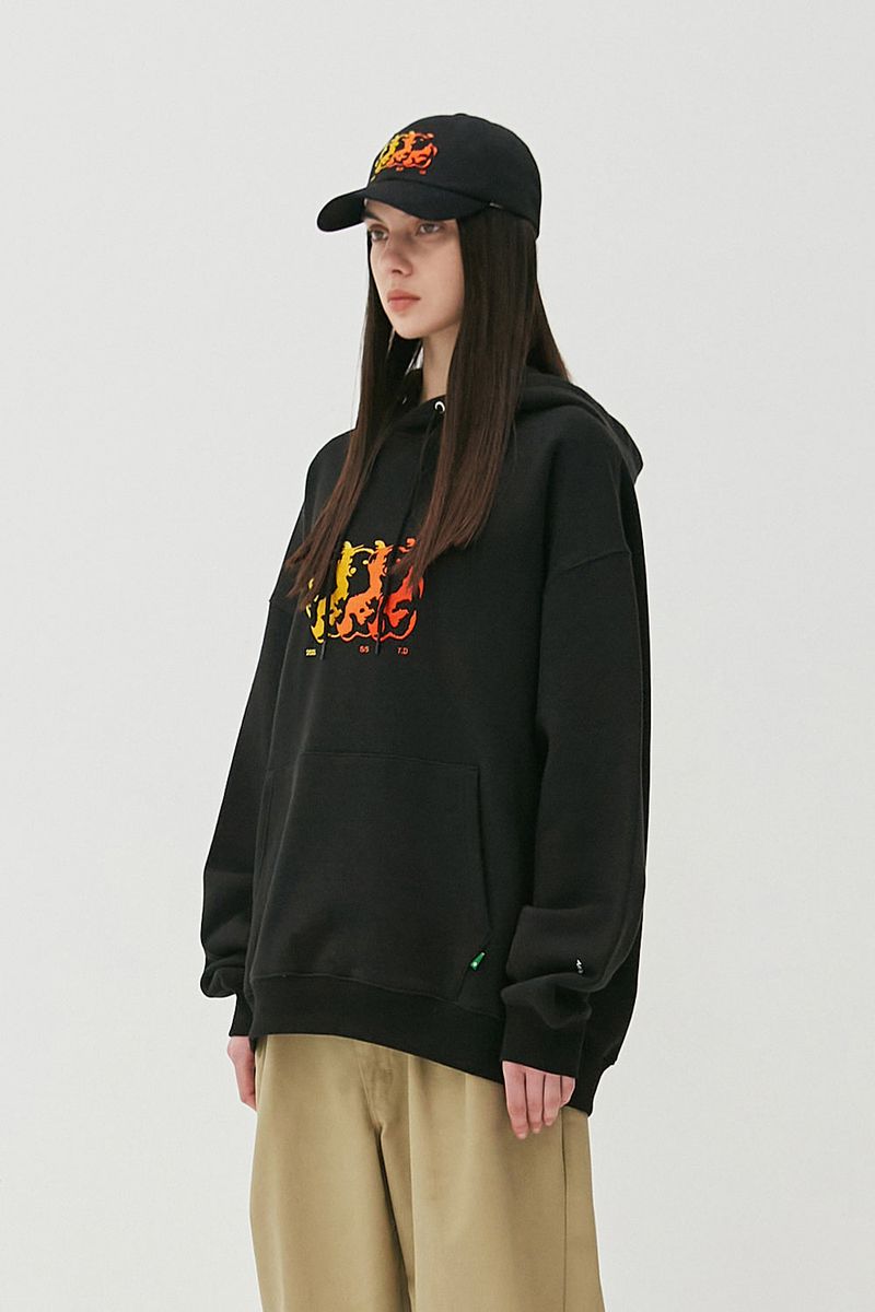 Flame Bear Ball Cap_Black