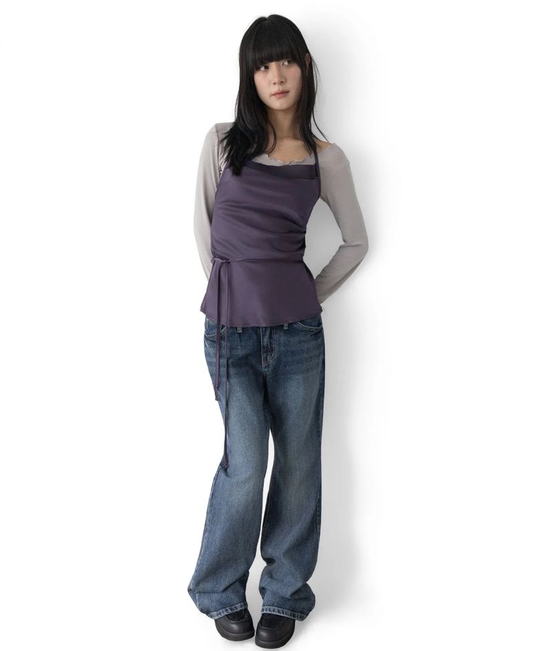 Aki Non-Stretch Low-Rise Flare Denim