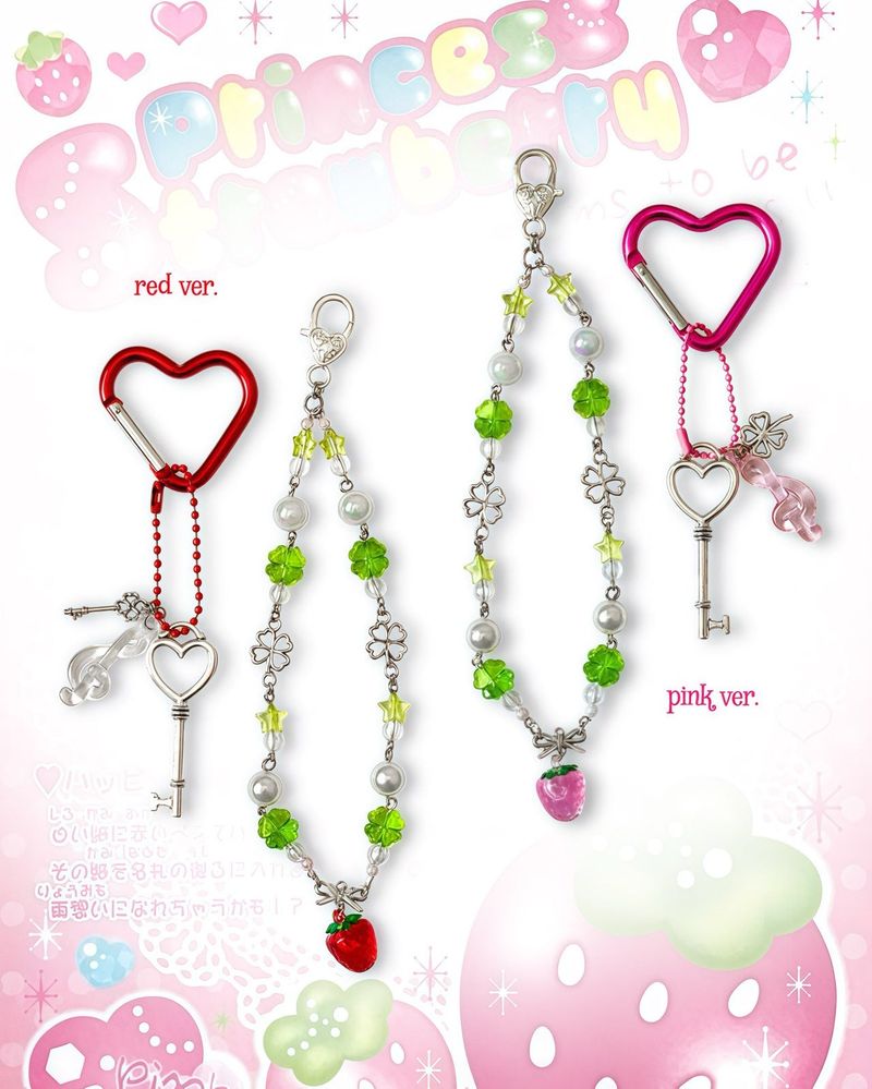 Strawberry Dream Keychain Phone/ Wrist Strap