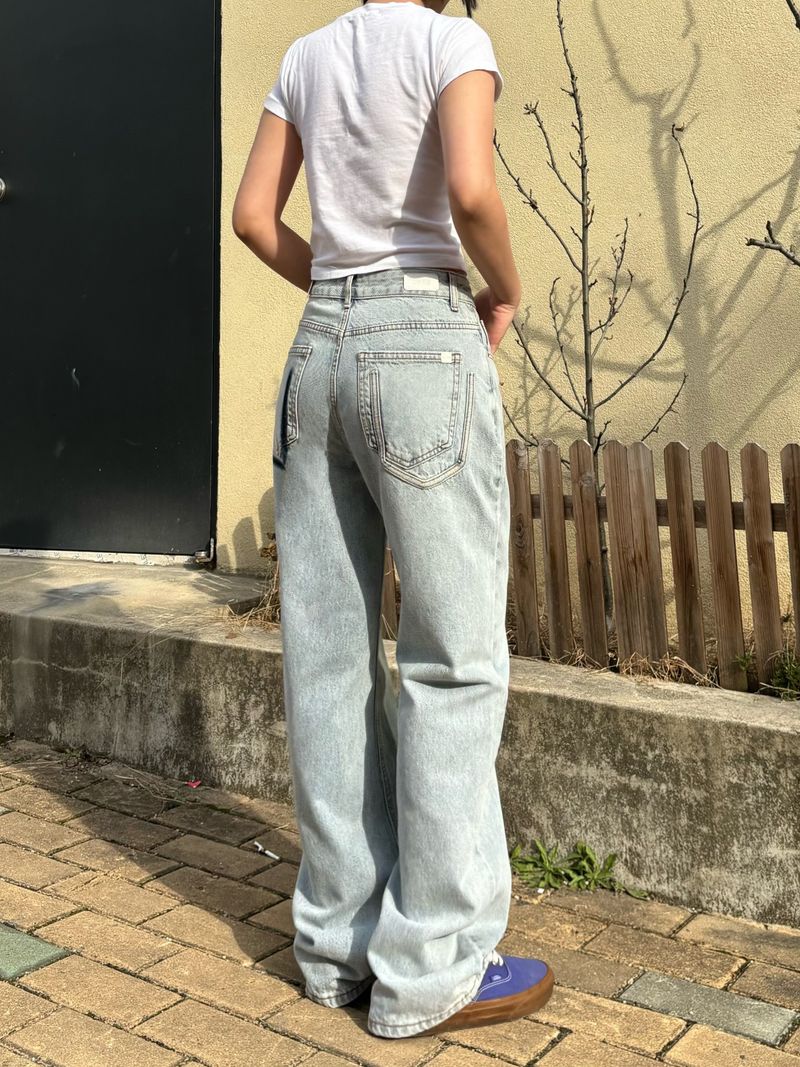CLASSIC LOOK SEMI WIDE DENIM PANTS code 18101