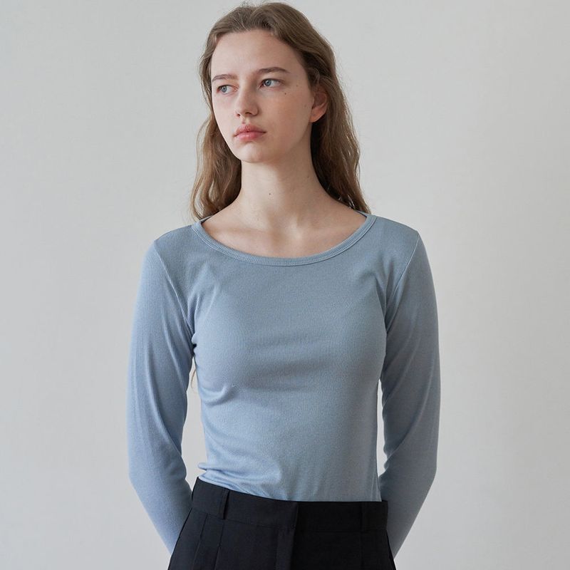 URAGO（ユラゴ）の「Daily ribbed slim t-shirt（Tops）」
