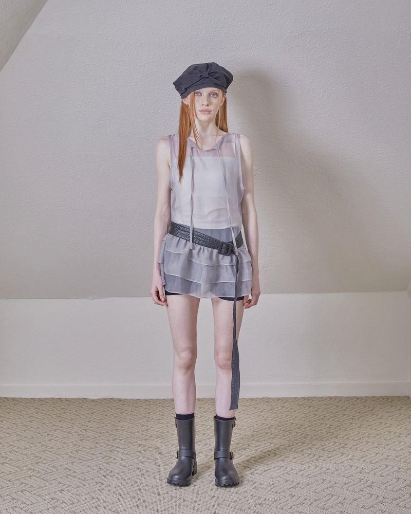 glitter sheer unbalance layered op