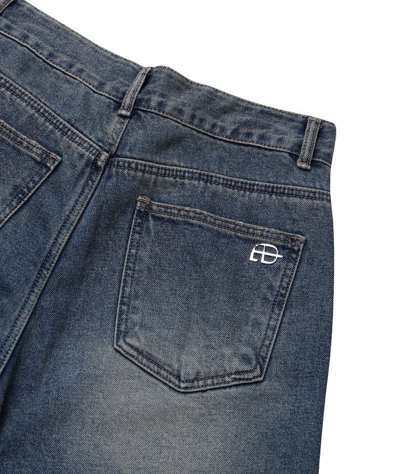 LAYERED DAMAGE DENIM_BEIGE INDIGO